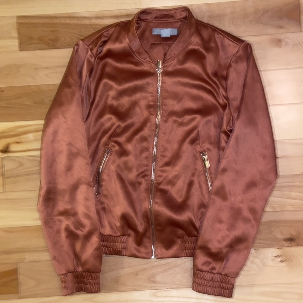 Satin effect bomber jacket size 6/Small